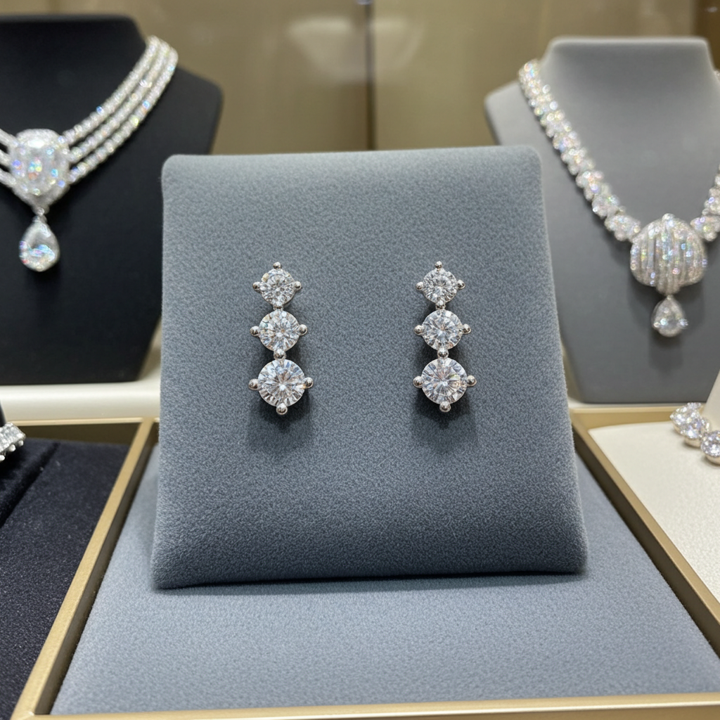 Orecchini - 18 carati Oro bianco - 0.90ct. tw. Diamante (Naturale)