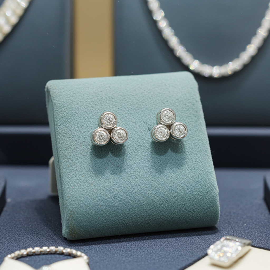 Orecchini Trilogy- 18 carati Oro bianco 0.90ct Diamante (Naturale) - Diamante