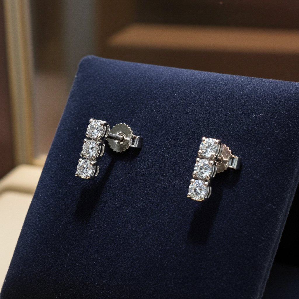 Orecchini “Trilogy” con 0.60ct Diamanti Naturali
