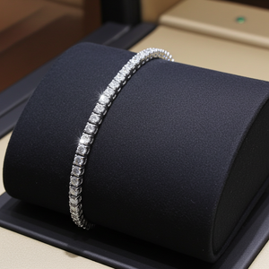 Bracciale - 18 carati Oro bianco - 6.12ct. tw. Diamante (Naturale)