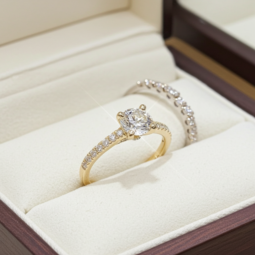 Anello di fidanzamento - 18k giallo - 1.29ct. tw. Diamante (Naturale)