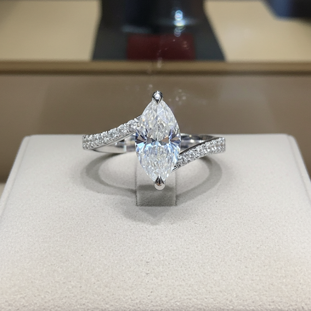 Anello da cocktail - 18 carati Oro bianco - 1.14ct. tw. Diamante (Naturale) -Diamante
