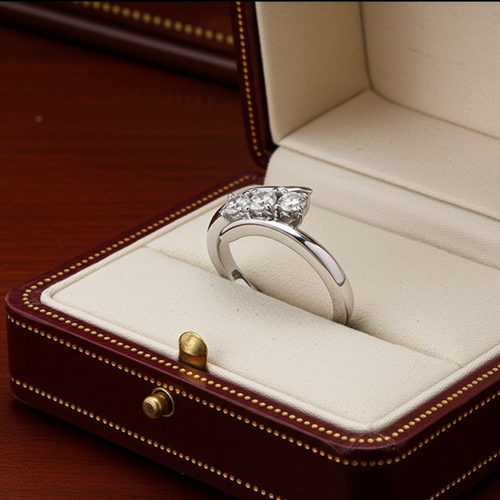 Anello trilogy , diamanti naturali 0.45ct certificato IGI D IF