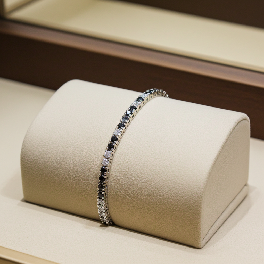 Bracciale tennis in oro bianco e diamanti naturali 5.00ct