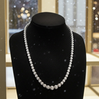 collana giro collo tennis in oro bianco 18k 750 e diamanti naturali 9 ct