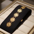 Bracciale in oro giallo  con 7 sterline 22k