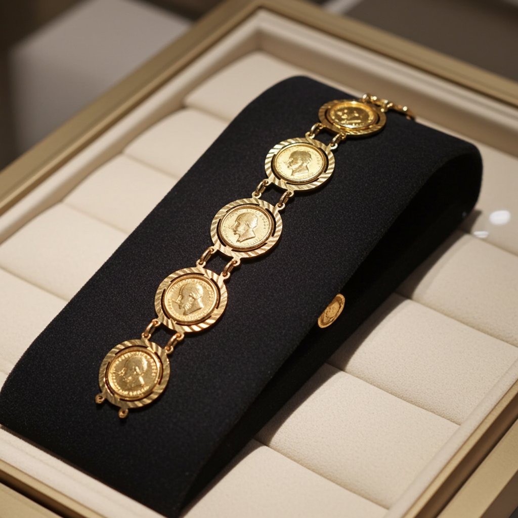 Bracciale in oro giallo  con 7 sterline 22k