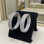 Orecchini a Cerchio  in oro bianco 18k con diamanti Naturali 10,65 carati
