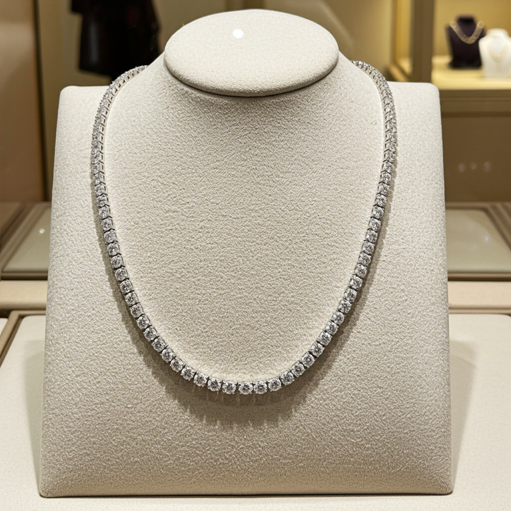Collana tennis in oro e diamanti naturali 10.91ct certificato IGI