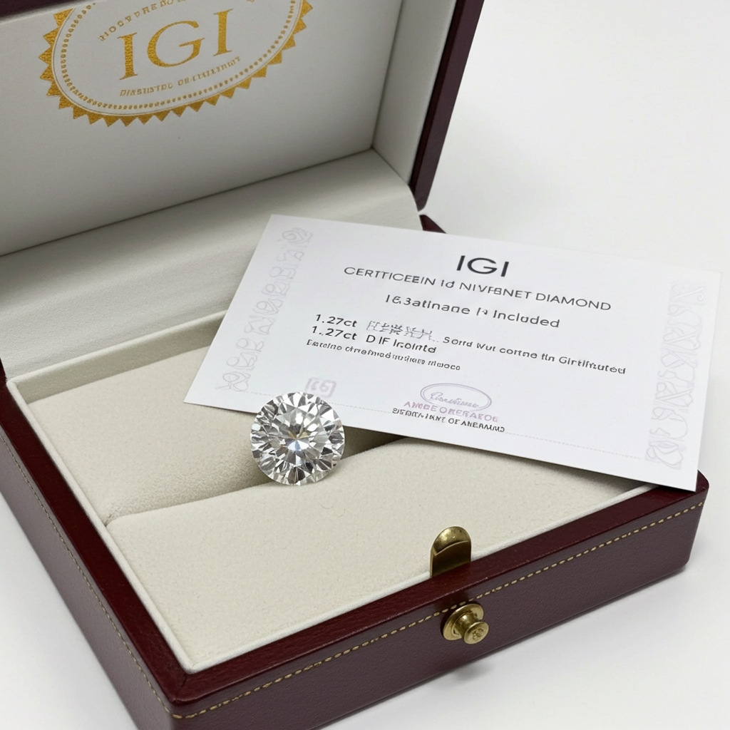 Diamante da investimento certificato igi 1,27ct D IF