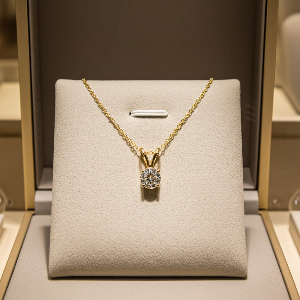 Collana con ciondolo - 18 carati Oro giallo - 0.92ct. tw. Diamante