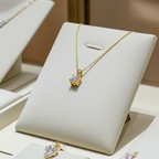 18k white gold solitaire pendant with natural diamonds 0.10 ct