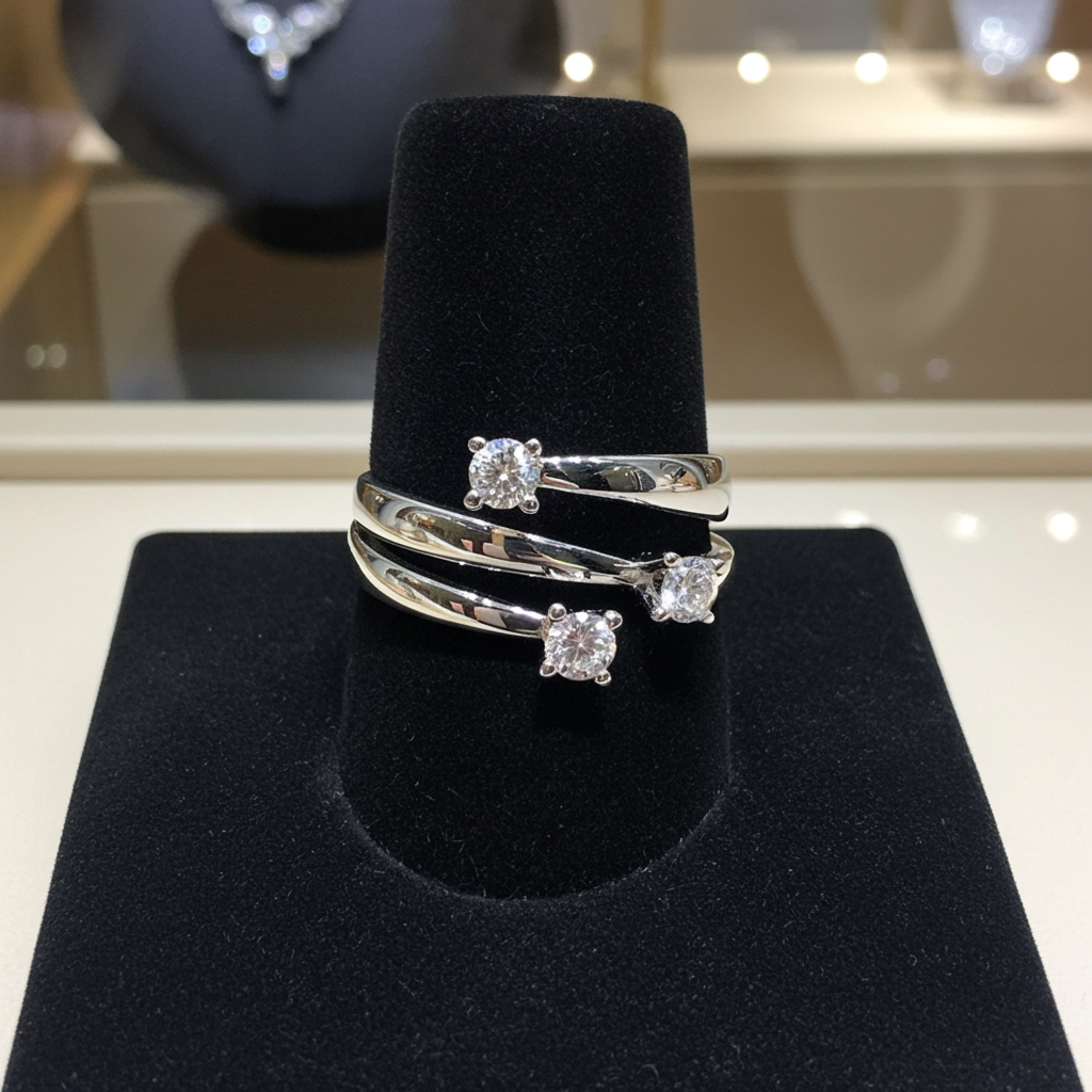 Anello trilogy , diamanti naturali 0.60ct certificato IGI D IF