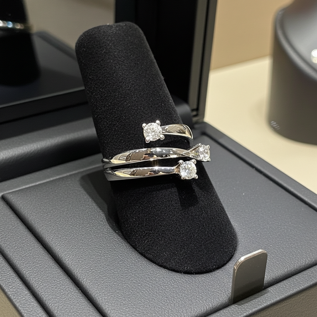 Anello trilogy , diamanti naturali 0.60ct certificato IGI D IF