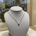 Collana punto luce certificato HRD in oro bianco con diamante naturale 0,13 ct