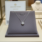 ciondolo punto luce  a cipollina in oro bianco 18k e diamante naturale  0,30 ct