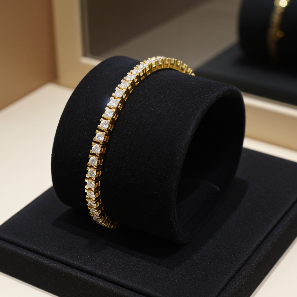 bracciale tennis in oro giallo 18k e diamanti naturali 2,70ct