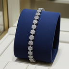 Bracciale Tennis Fiorellino in oro bianco 18k - 4,92 ct diamanti naturali D IF