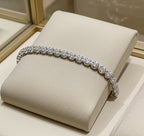 Bracciale Tennis Fiorellino in oro bianco 18K - 3,64 ct diamanti naturale D IF