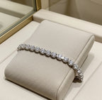 Bracciale Tennis Fiorellino in oro bianco 18K - 3,64 ct diamanti naturale D IF