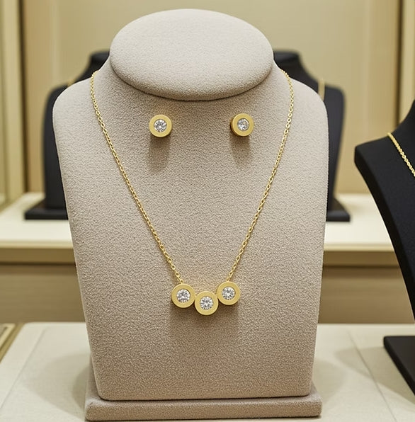 Set Completo Collana e Orecchini con diamante naturale 1,25 ct