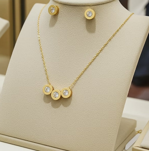 Set Completo Collana e Orecchini con diamante naturale 1,25 ct