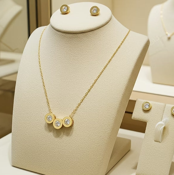 Set Completo Collana e Orecchini con diamante naturale 1,25 ct