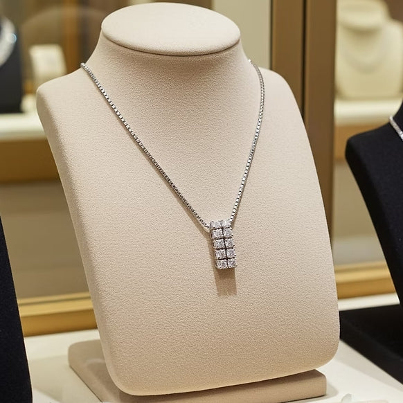 Ciondolo tennis in oro Bianco 18k - diamante naturale 1,00ct