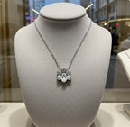 Collana a Fiore - Oro Bianco 18k diamanti naturali 1,40ct