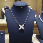 Collana con Ciondolo - Oro Bianco 18k diamanti naturali 0,64 ct