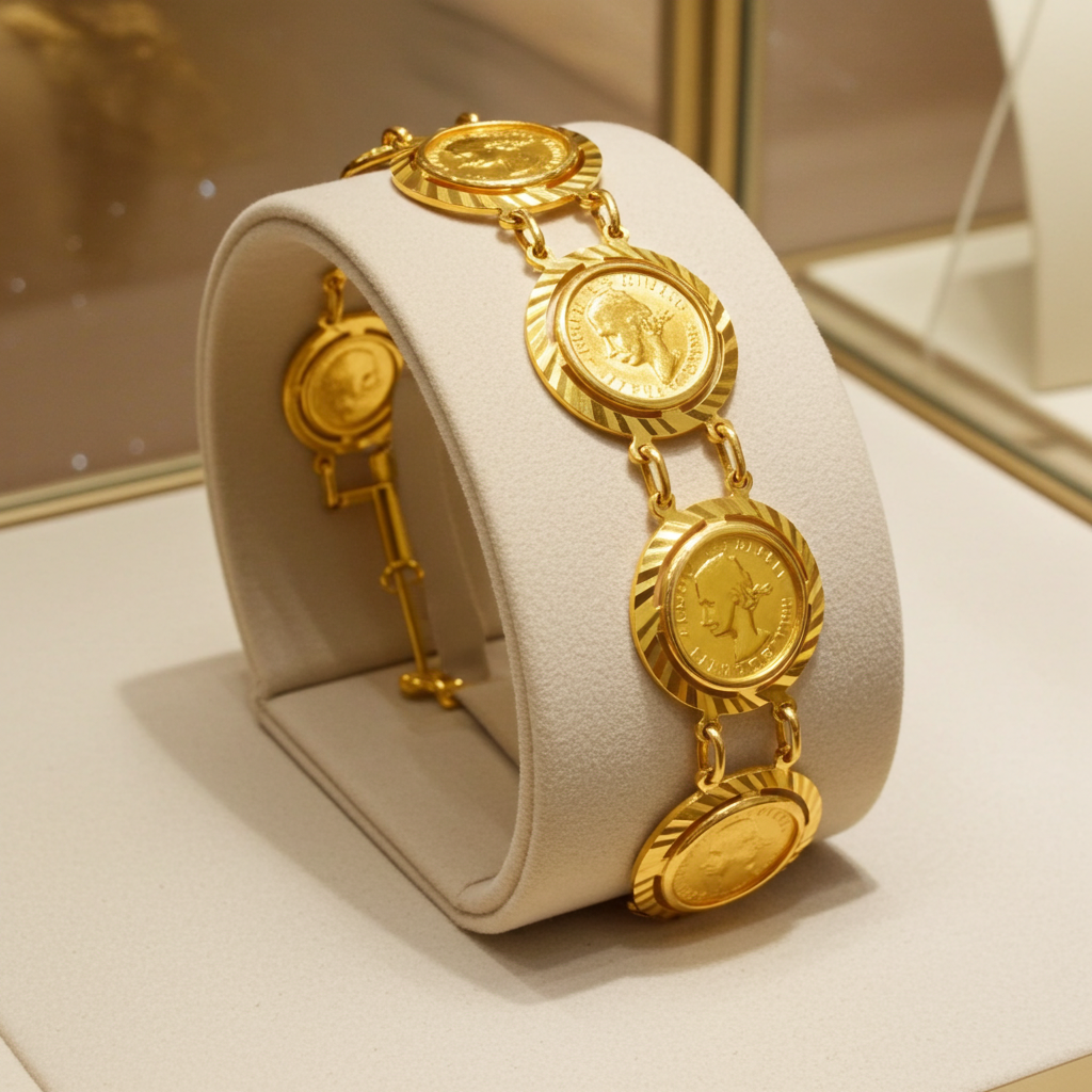 Bracciale Sterline - in oro giallo  con 7 sterline 22k