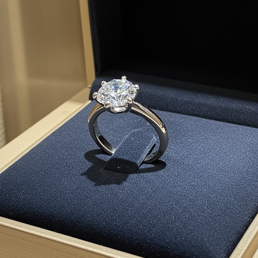 Anello solitario diamante naturale  1.50 ct certificato IGI D VVS1