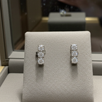 orecchini trilogy in oro bianco 18k e 6 diamanti naturali 1,30 ct