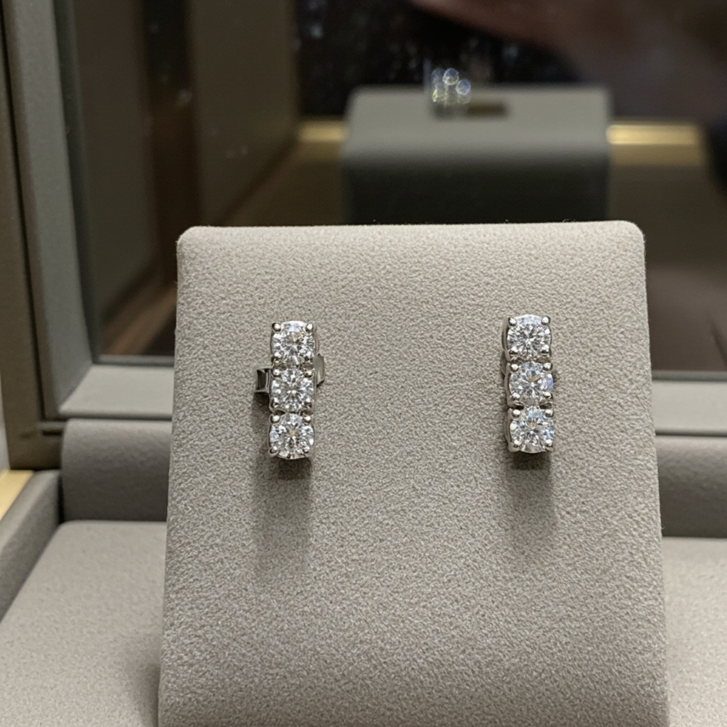 Orecchini “Trilogy” con 0.60ct Diamanti Naturali