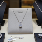 HRD ANTWERP ciondolo punto luce ovale oro e diamante naturale 0,15ct