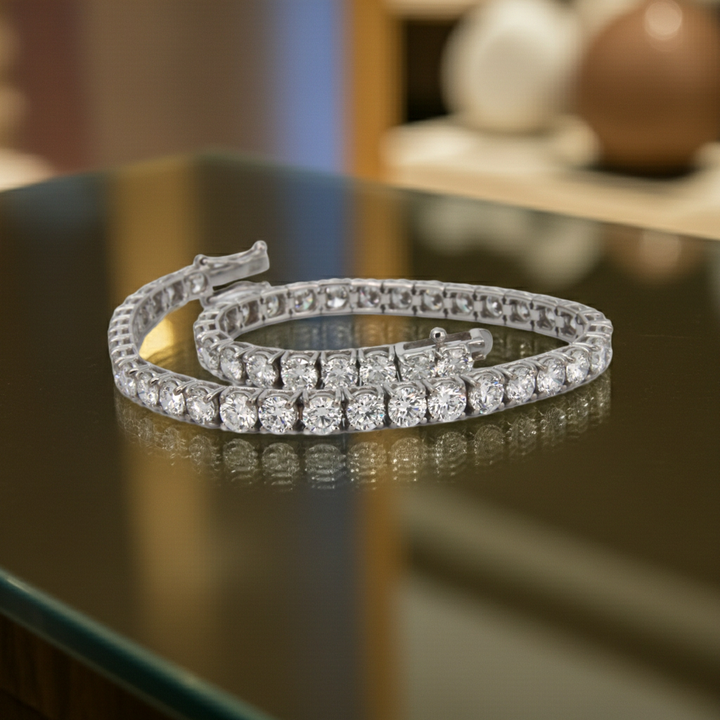 Bracciale tennis certificato HRD diamanti naturali 0,96 ct E VVS1