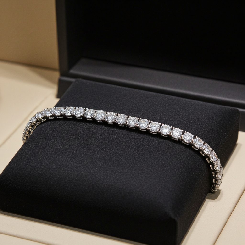 bracciale tennis in oro bianco e diamanti naturali 4,00ct