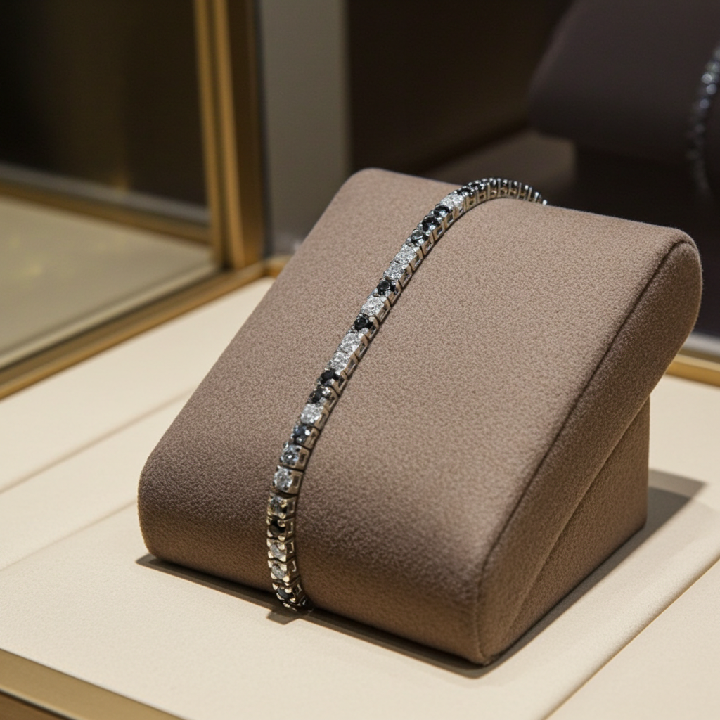 White gold tennis bracelet with natural diamonds 4.00ct