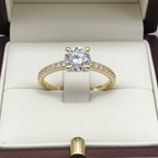 Anello fidanzamento in oro bianco 18k e diamanti naturali certificato igi 0.90ct