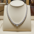 Collana tennis in oro bianco e diamanti naturali 57 ct