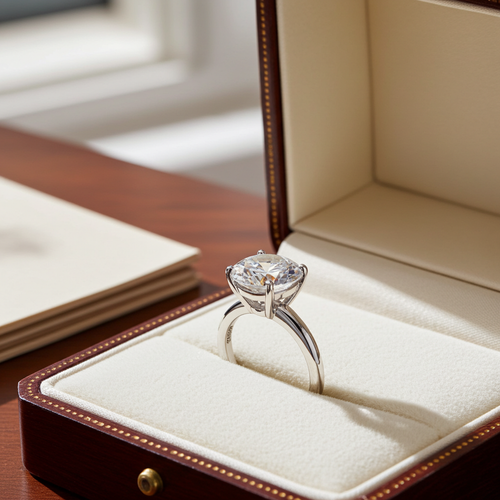 Anello solitario in oro bianco 18k e diamante naturale da 2.02 ct.  D IF