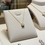 ciondolo punto luce  in oro giallo 18k e diamante naturale 0,50 ct
