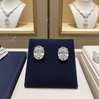 Orecchini punto luce con 2 diamanti naturali taglio ovale 0,30ct