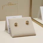 HRD certified solitaire earrings in 18k yellow gold and 2 natural diamonds 0.25ct