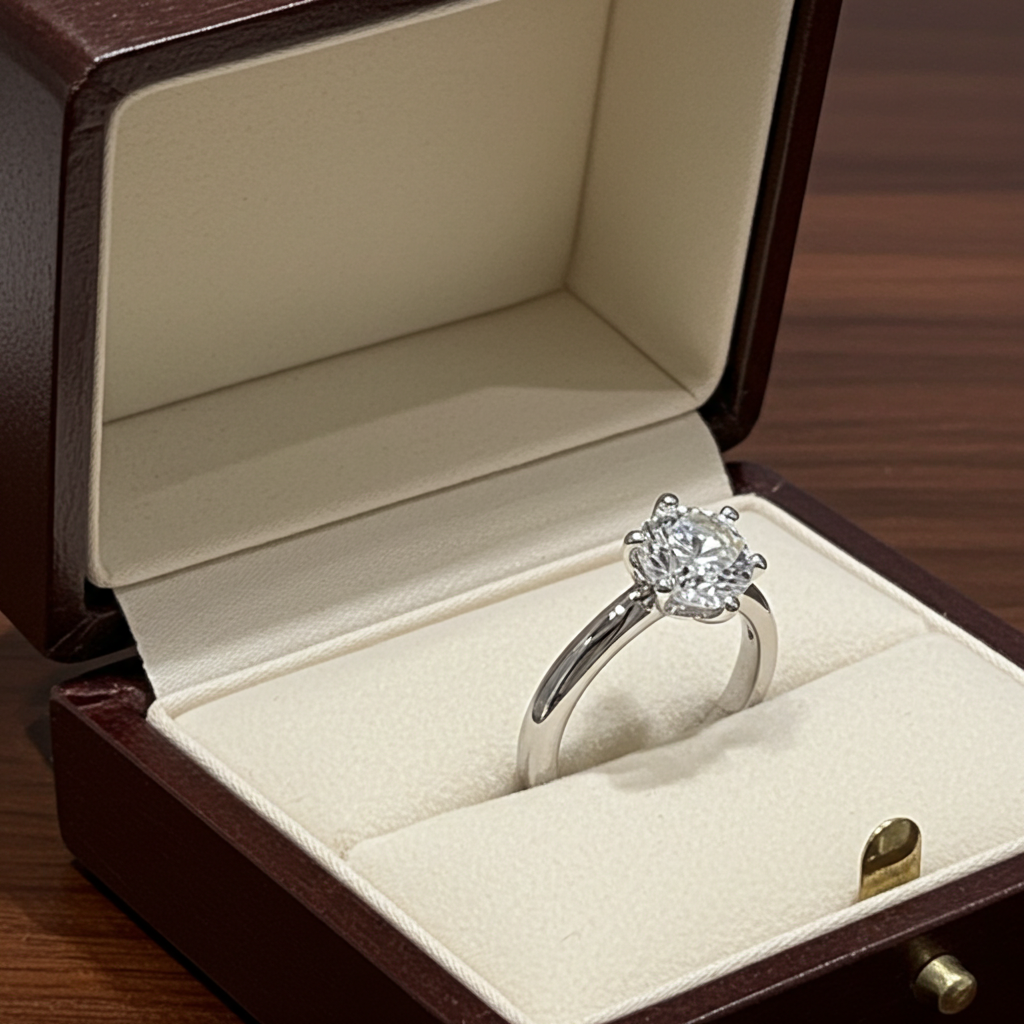 Anello solitario diamante naturale  1.50 ct certificato IGI D VVS1