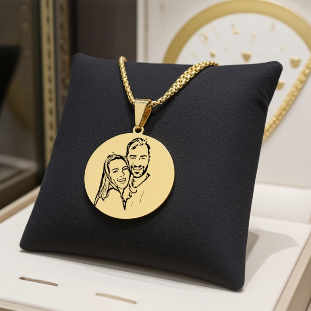 Collana Ciondolo Personalizzato in Oro Giallo 18k