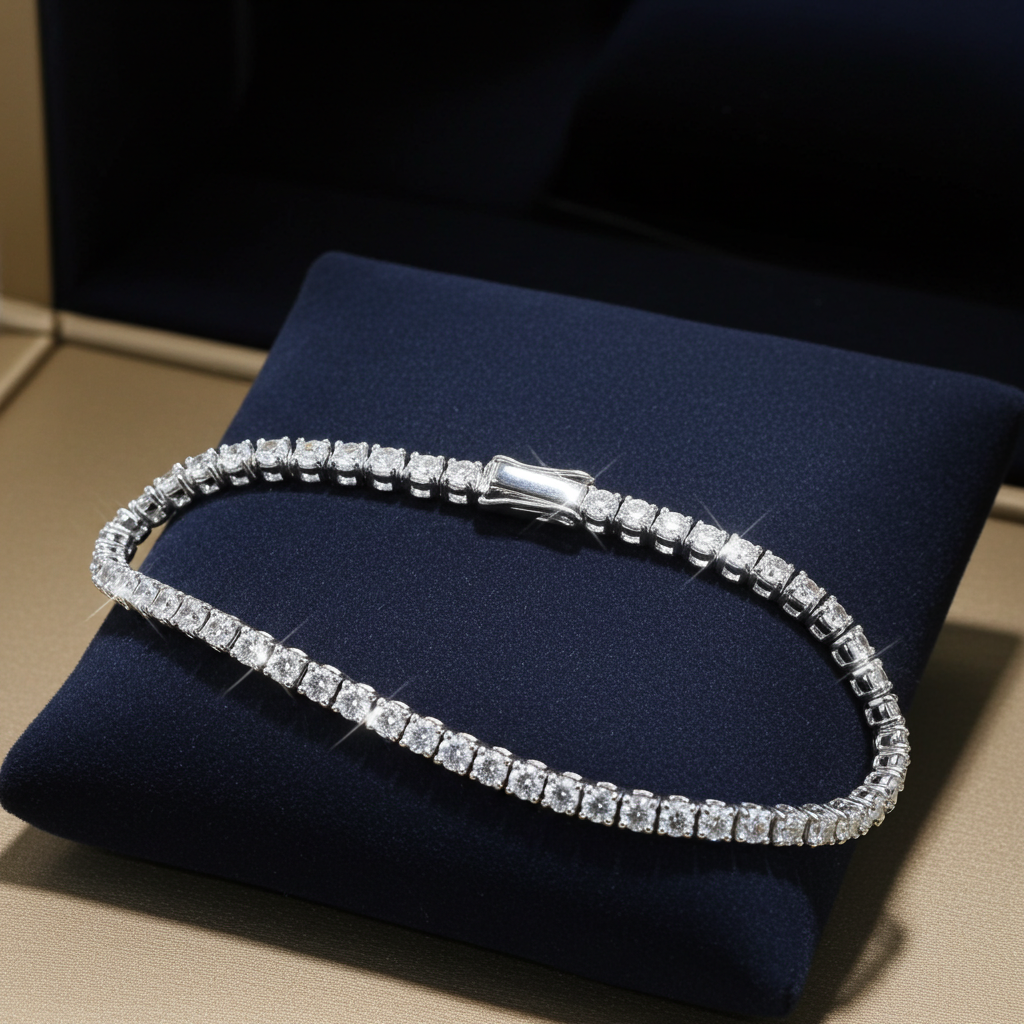 Bracciale - 18 carati Oro bianco - 6.12ct. tw. Diamante (Naturale)