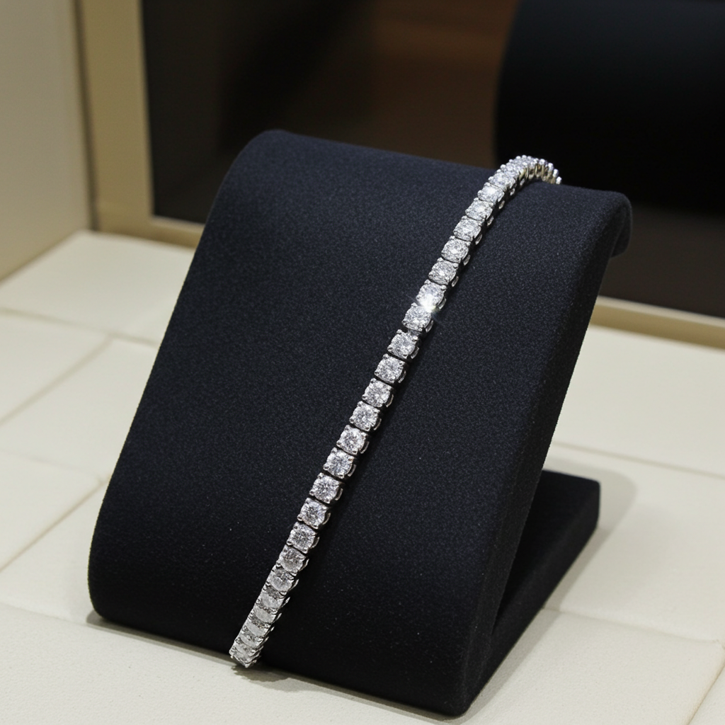 bracciale tennis in oro bianco 18k 750  e diamanti naturali 2,70ct