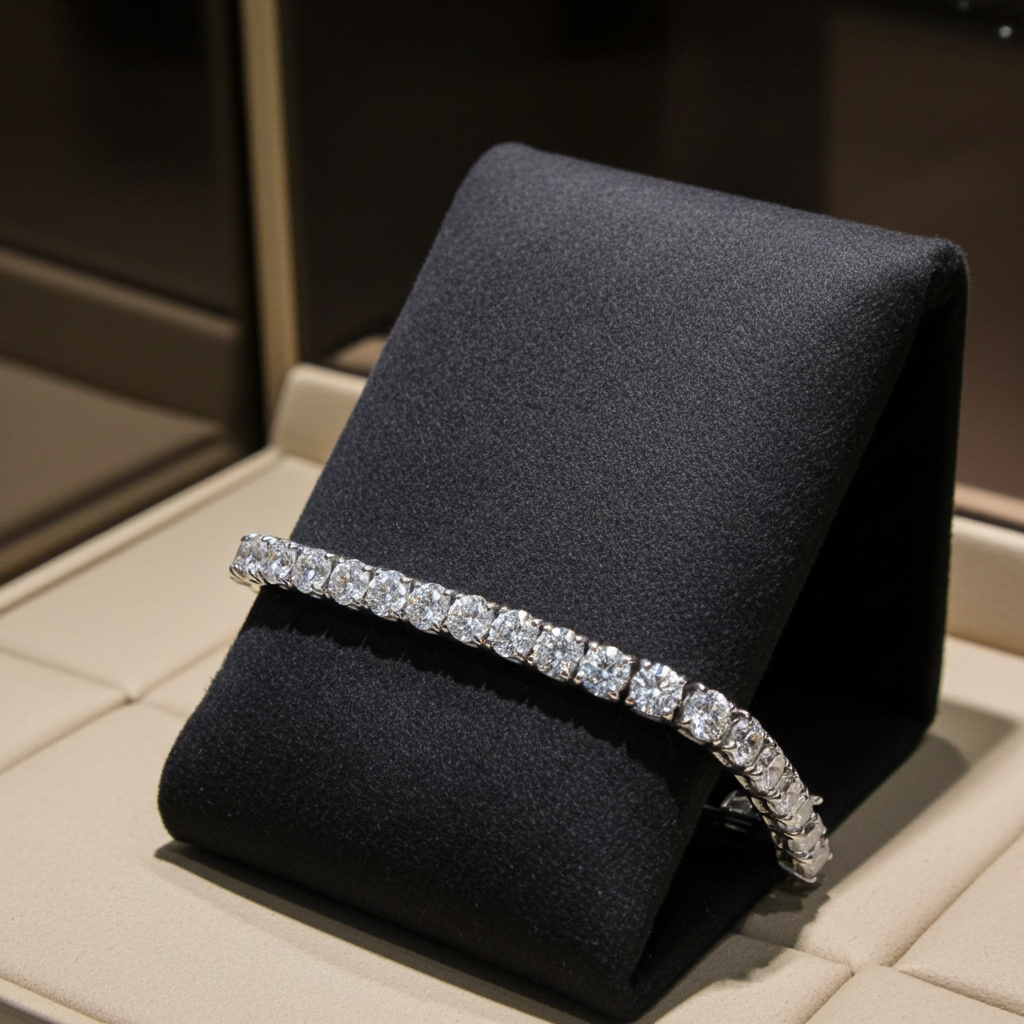 Bracciale tennis certificato HRD diamanti naturali 1,06 ct F VS1