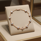 bracciale in oro bianco 18k e 8 diamanti naturali 0,80ct